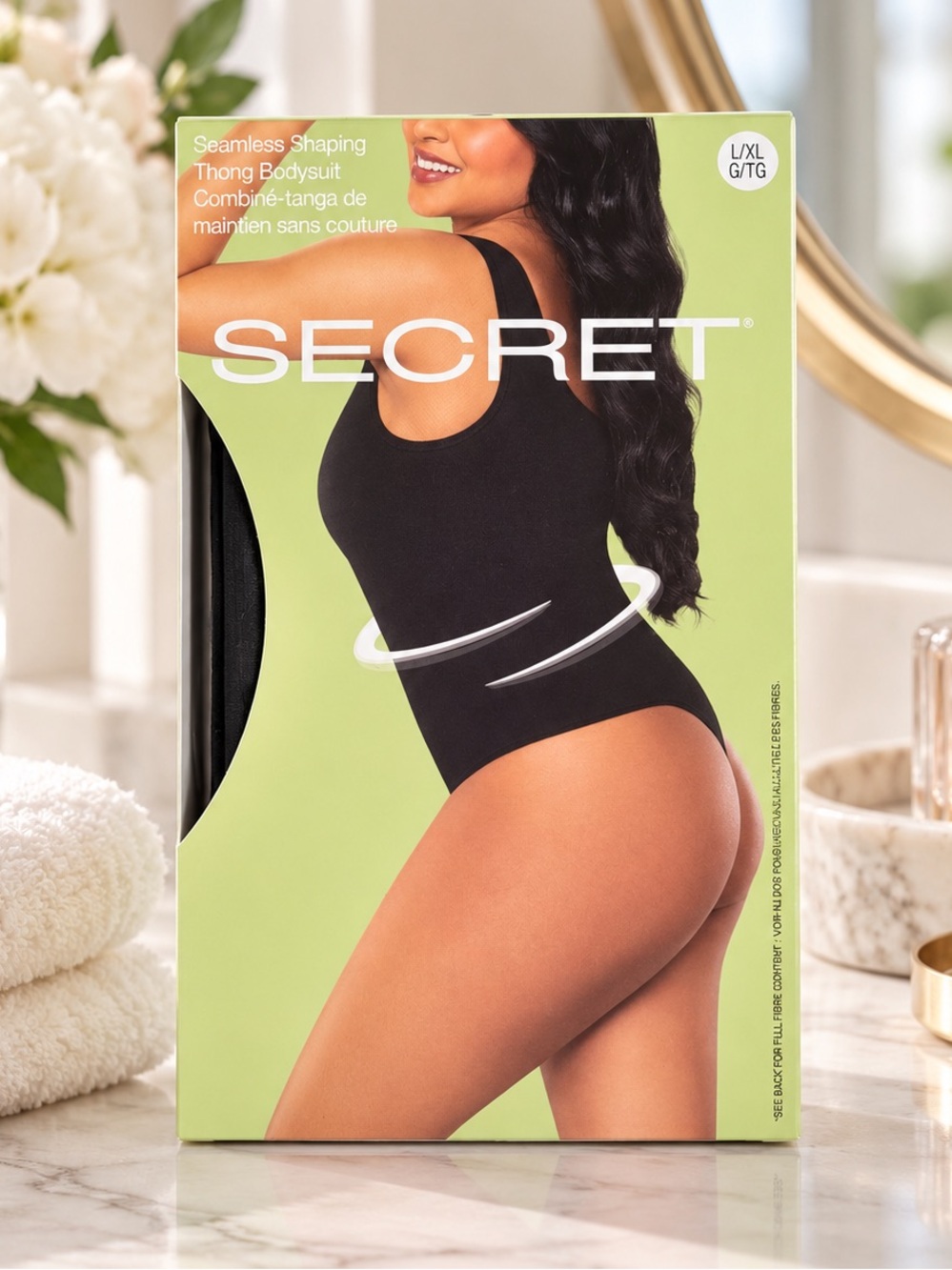 Secret Seamless Shaping Thong Bodysuit Black Size L/XL NEW Shapewear